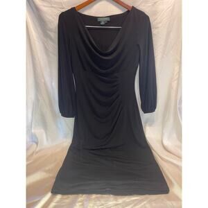 Lauren by Ralph Lauren-Black knee length dress-Black-Women size 2